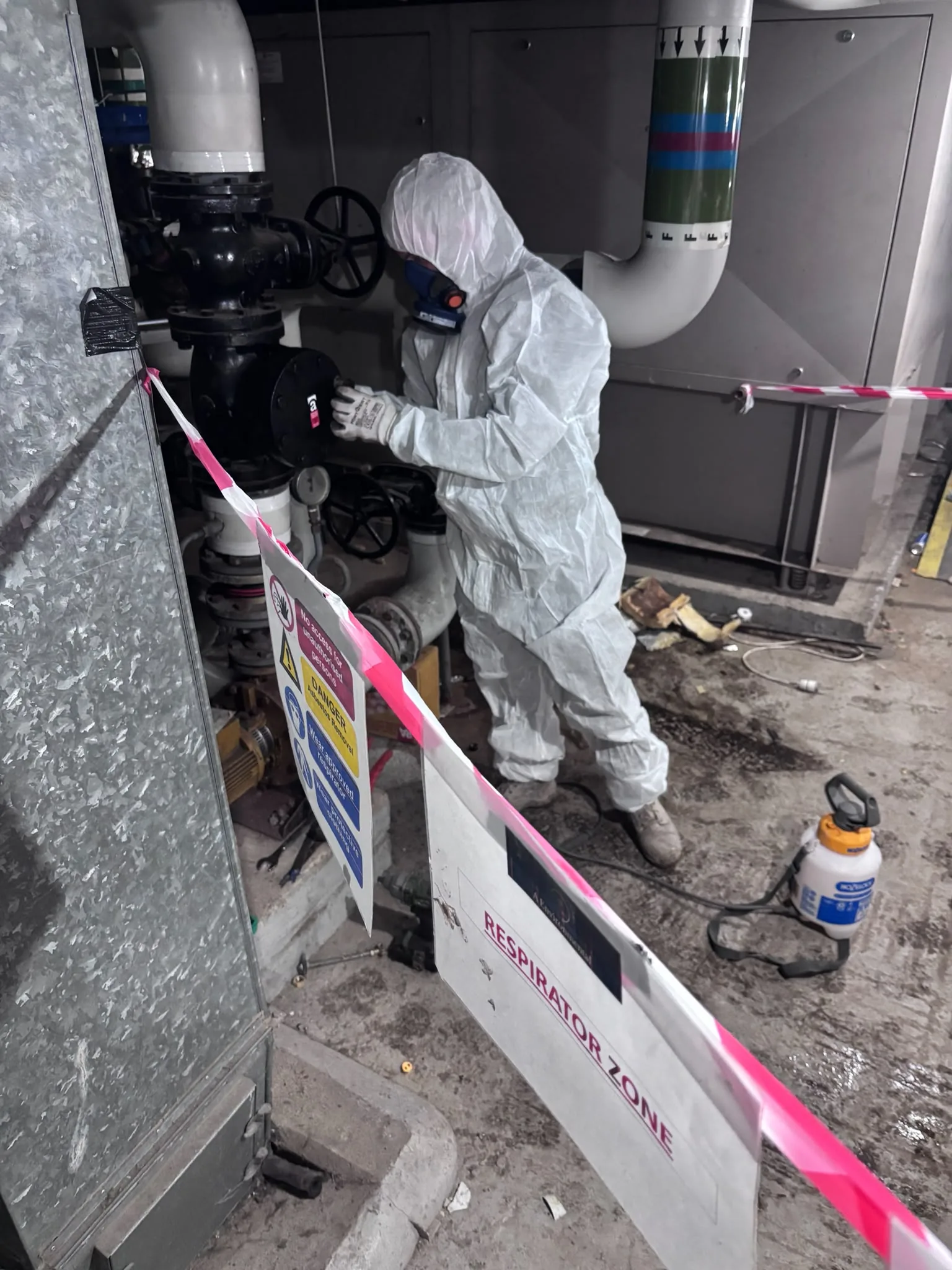 Asbestos artex removal from concrete soffit in Barnes